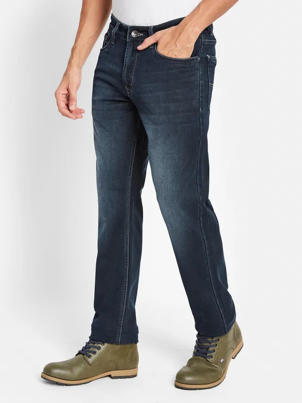 Octave Men Clean Look Mid-Rise Light Fade Cotton Jeans