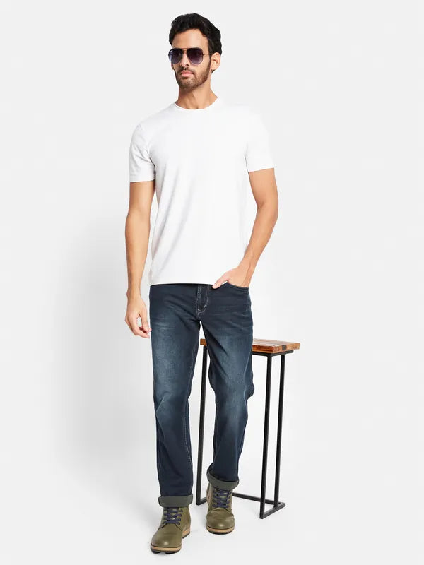 Octave Men Clean Look Mid-Rise Light Fade Cotton Jeans