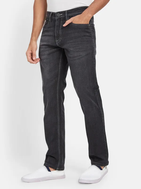 Octave Men Straight Fit Mid-Rise Dark Shade Cotton Clean Look Jeans