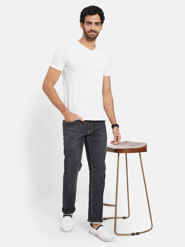 Octave Men Straight Fit Mid-Rise Dark Shade Cotton Clean Look Jeans