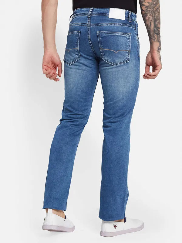 Octave Men Straight Fit Clean Look Light Fade Stretchable Jeans