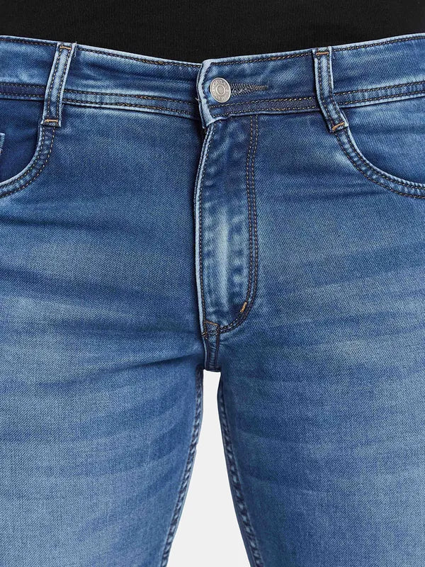 Octave Men Straight Fit Clean Look Light Fade Stretchable Jeans
