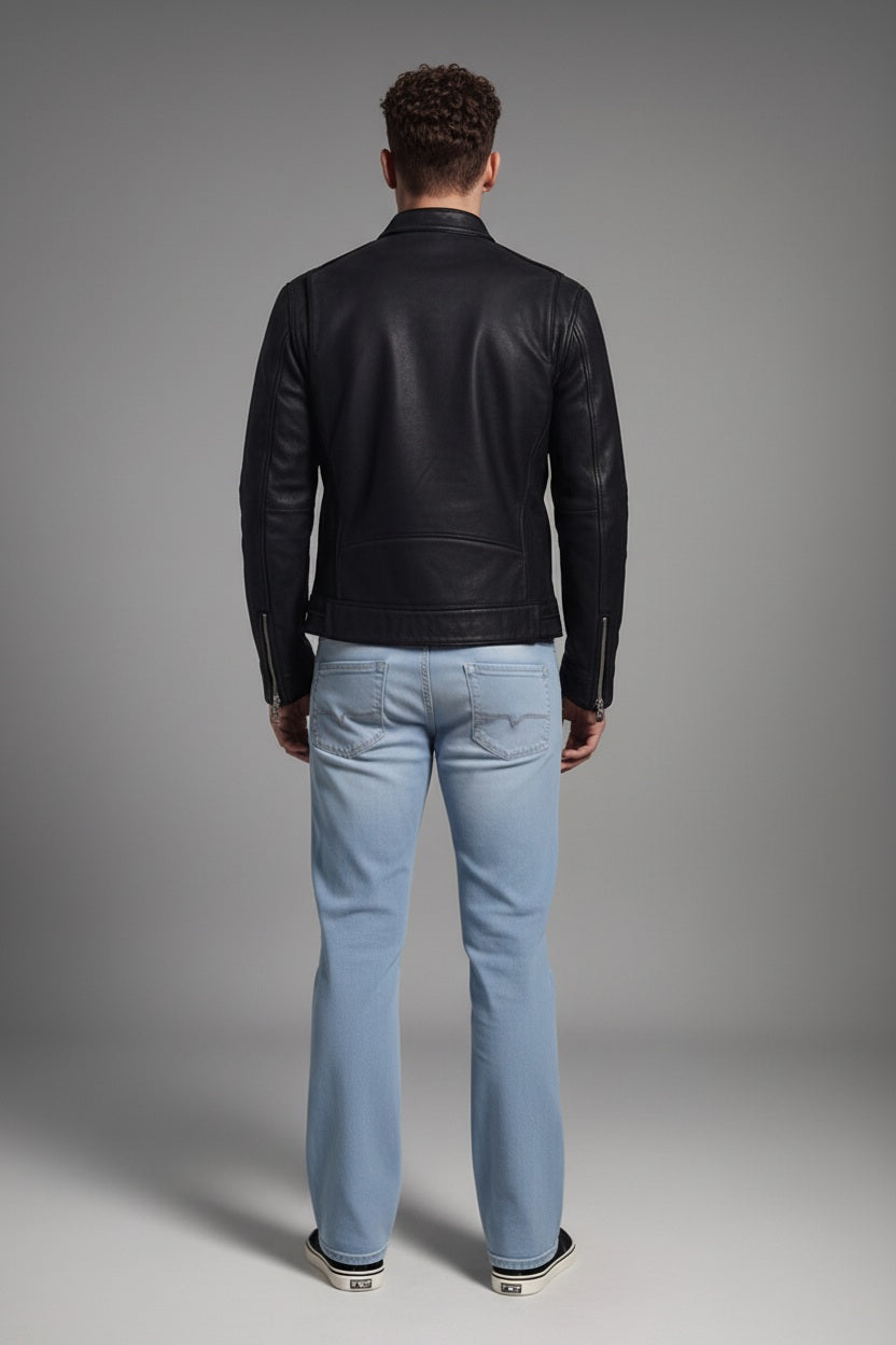 Men Straight Fit Mid-Rise Light Fade Stretchable Jeans