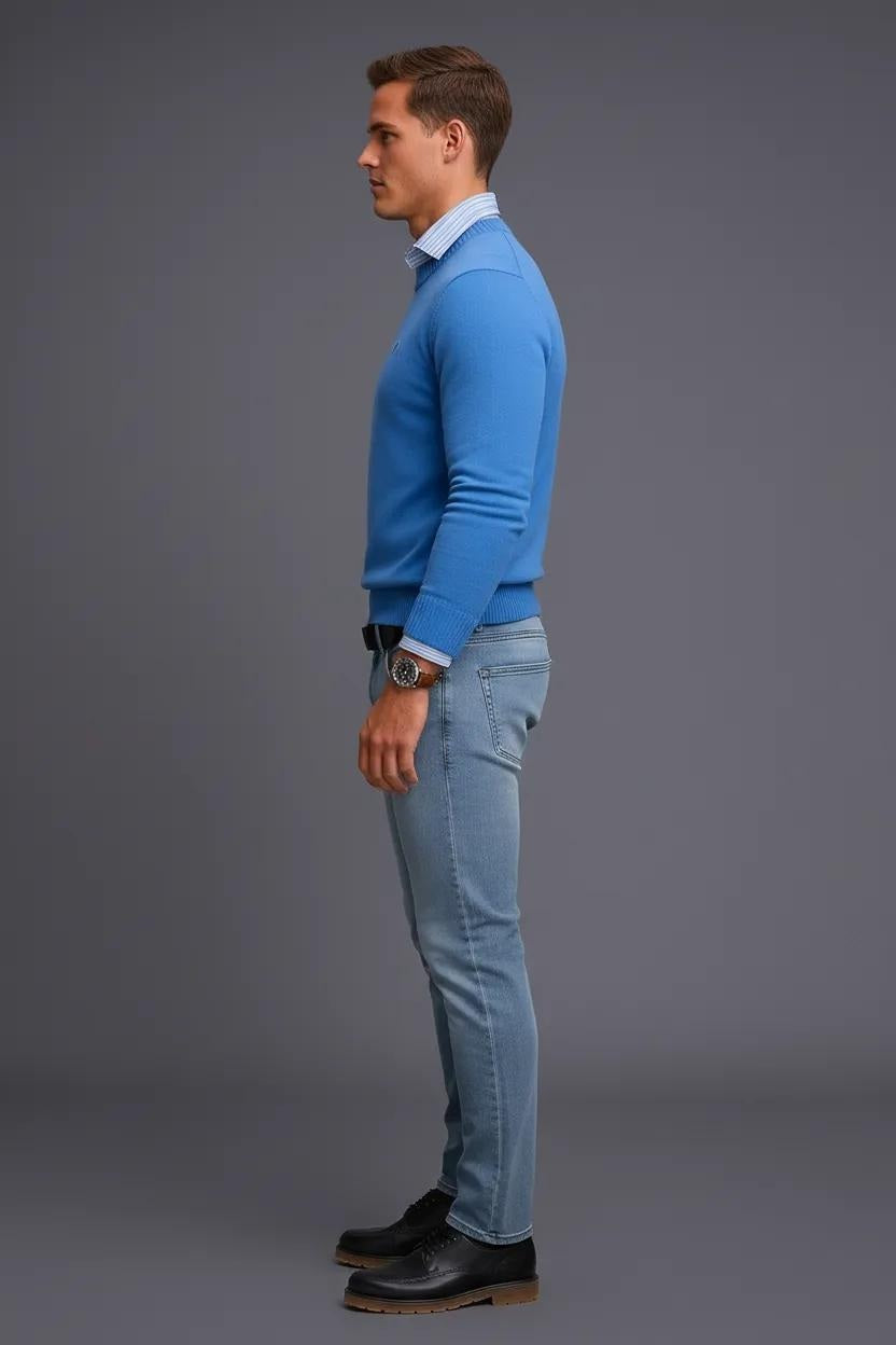 Men Straight Fit Mid-Rise Light Fade Stretchable Jeans