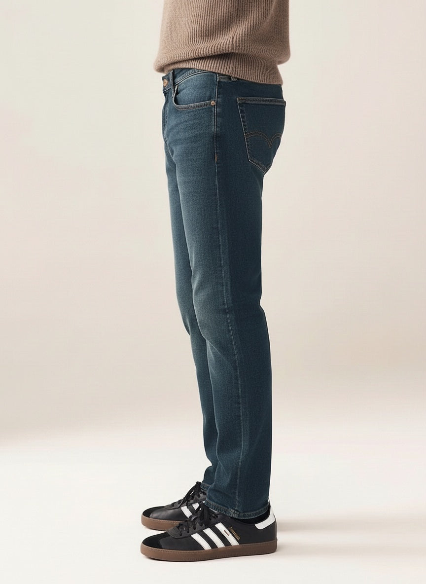 Men Straight Fit Mid-Rise Light Fade Stretchable Jeans