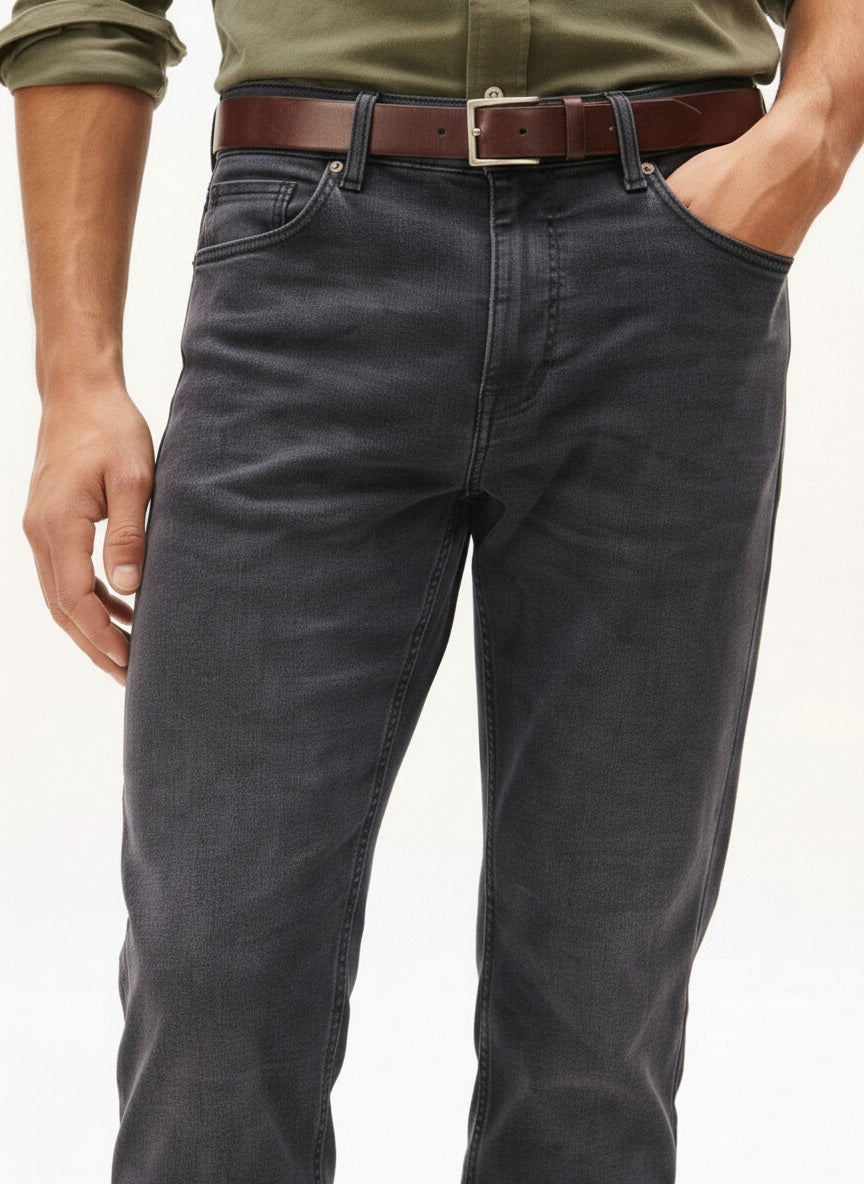 Men Straight Fit Mid-Rise Light Fade Stretchable Jeans