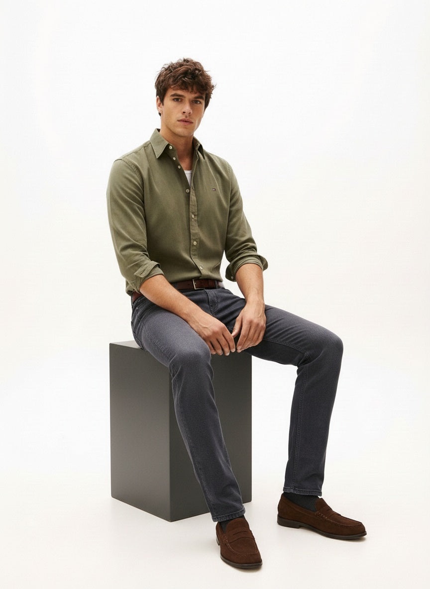 Men Straight Fit Mid-Rise Light Fade Stretchable Jeans