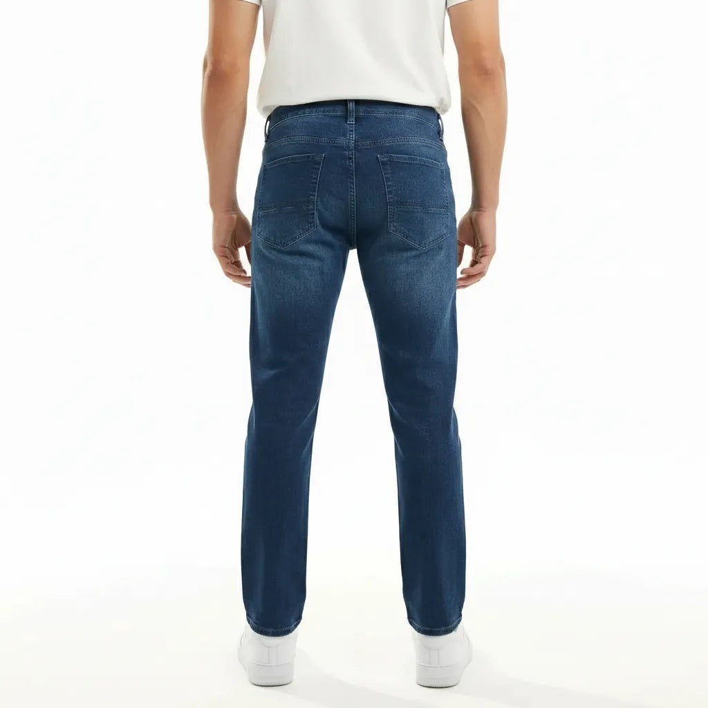 Men Straight Fit Mid-Rise Light Fade Stretchable Jeans