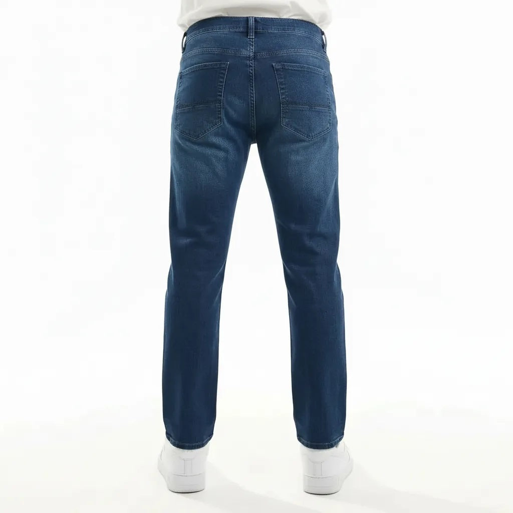 Men Straight Fit Mid-Rise Light Fade Stretchable Jeans
