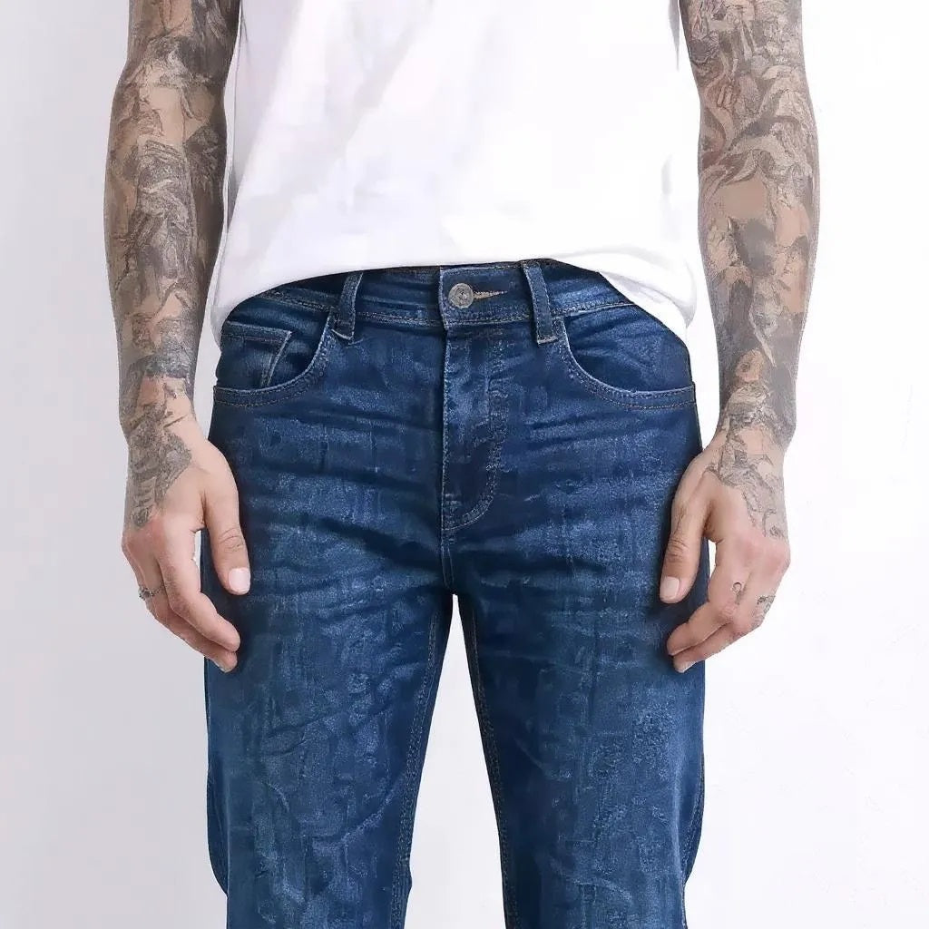 Men Straight Fit Mid-Rise Light Fade Stretchable Jeans
