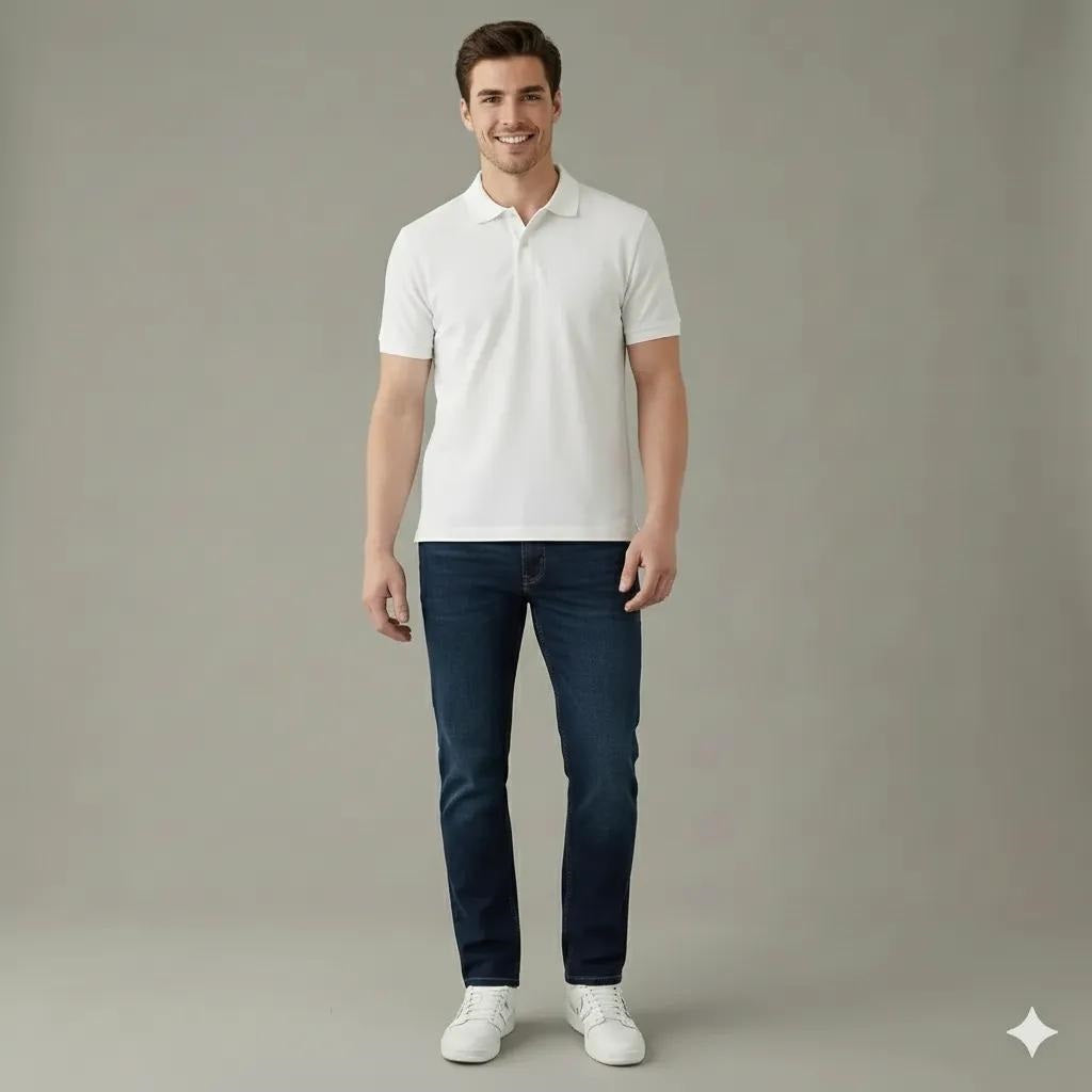 Men Straight Fit Mid-Rise Stretchable Jeans