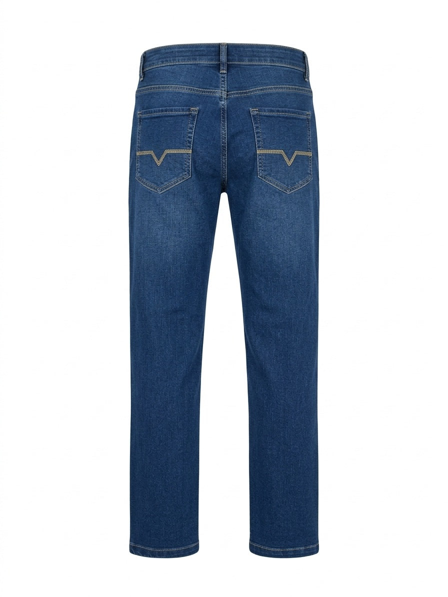 Men Straight Fit Mid-Rise Light Fade Stretchable Jeans
