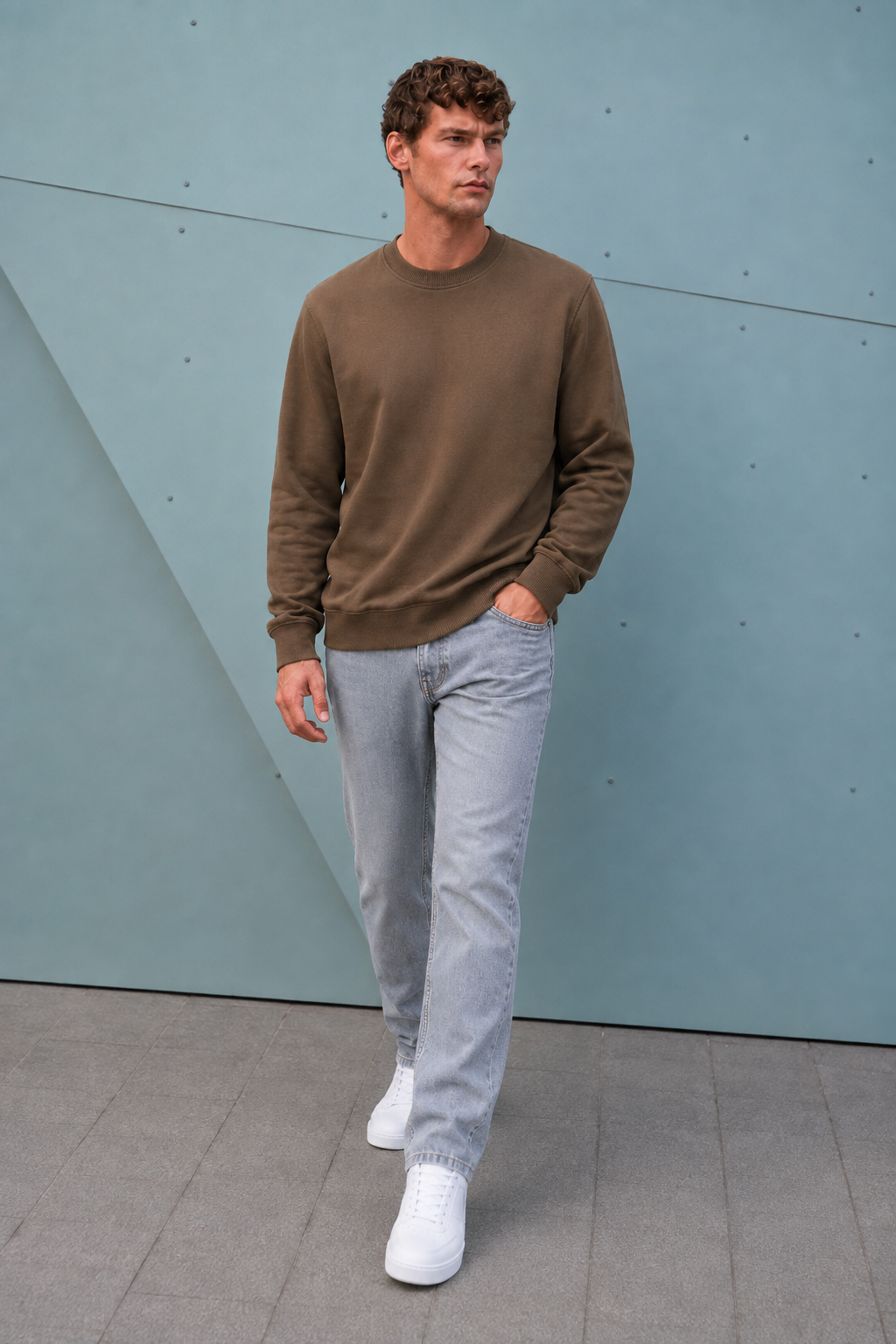 Men’s Smoke Grey Denim Jeans – Straight Fit Washed Casual Jeans