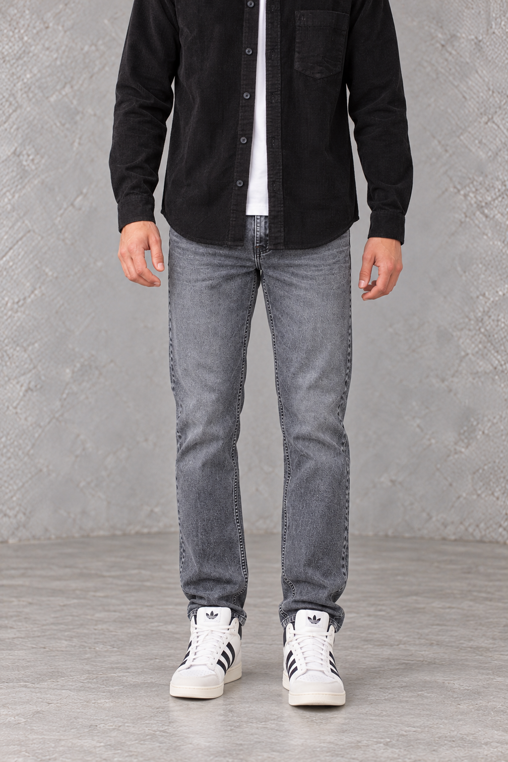 Men’s Smoke Grey Straight Fit Denim Jeans
