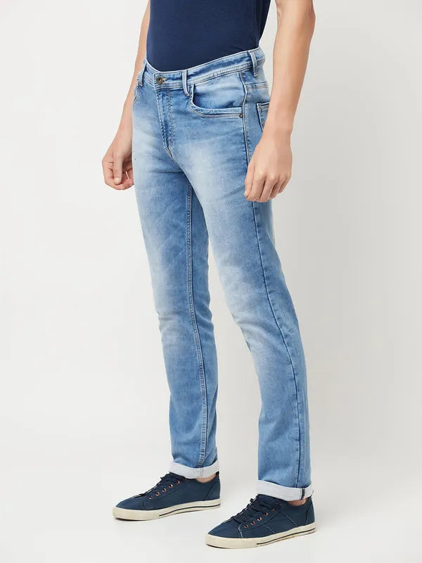 Octave Men Blue Heavy Fade Stretchable Jeans