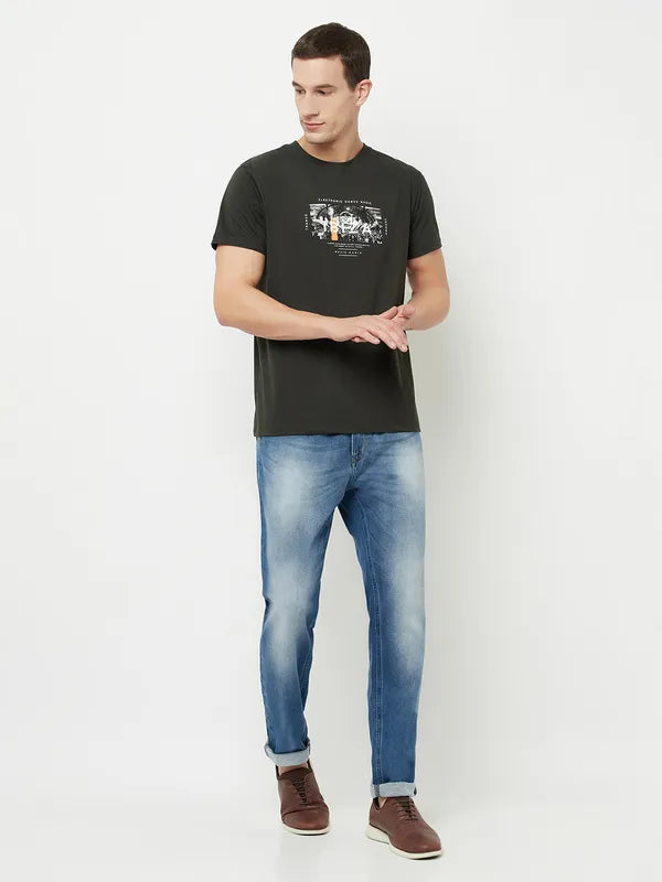 Octave Men Blue Low Distress Heavy Fade Stretchable Jeans