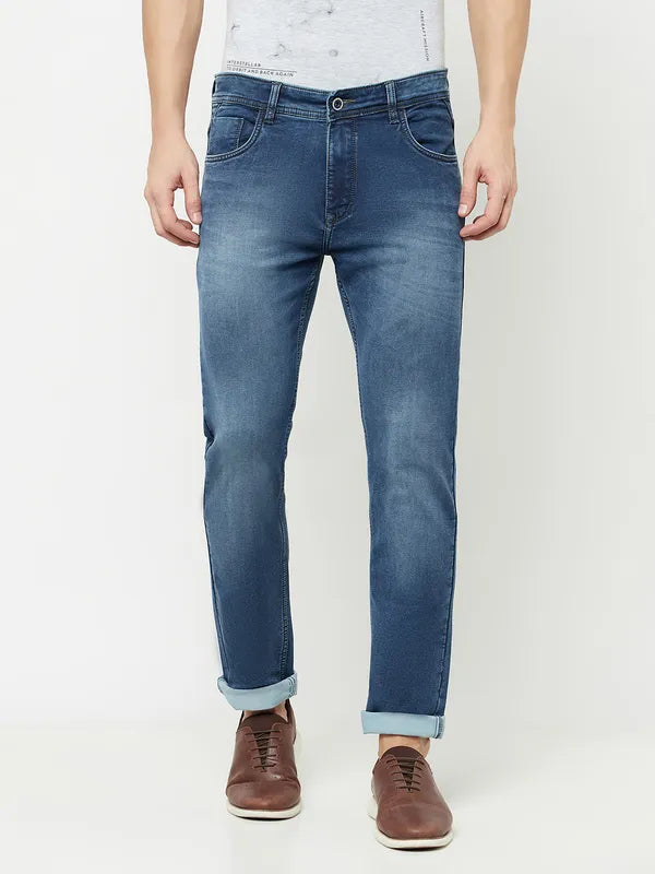 Octave Men Blue Heavy Fade Stretchable Jeans