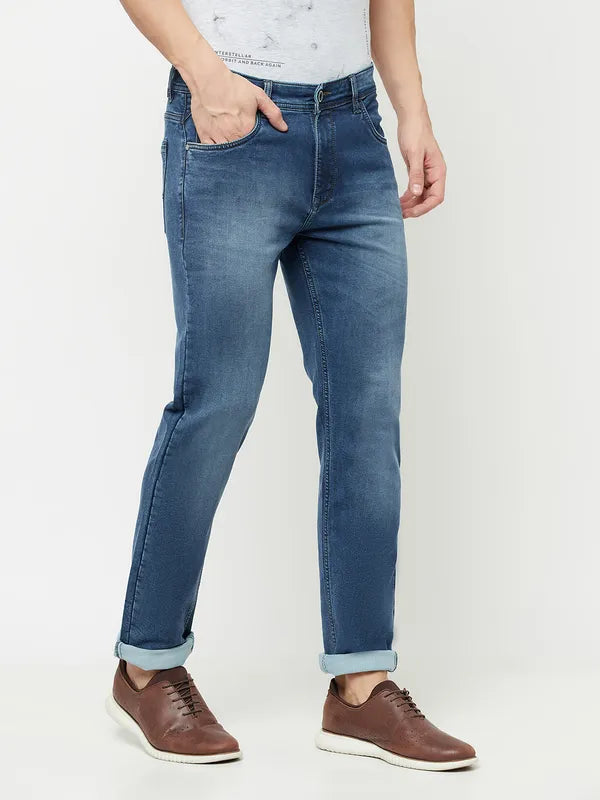 Octave Men Blue Heavy Fade Stretchable Jeans