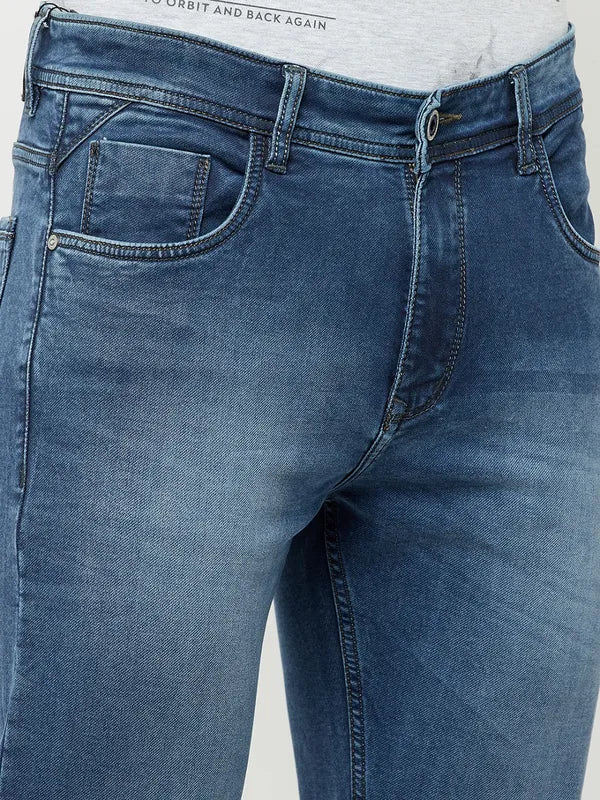 Octave Men Blue Heavy Fade Stretchable Jeans
