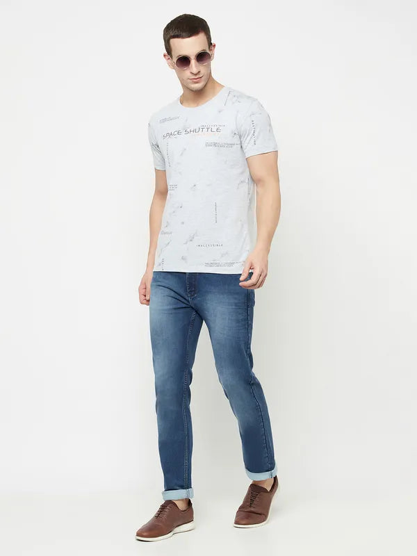 Octave Men Blue Heavy Fade Stretchable Jeans