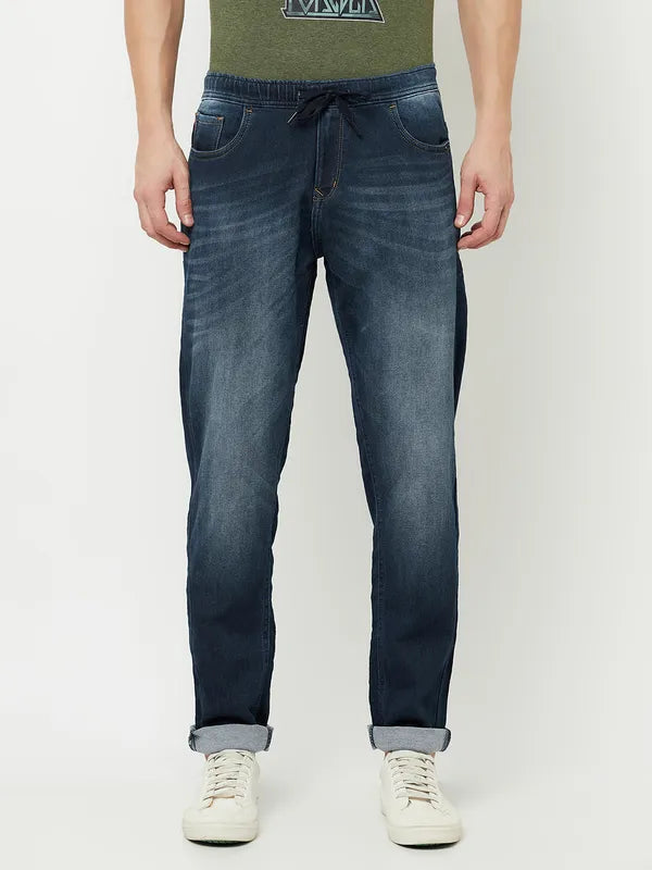 Octave Men Blue Heavy Fade Stretchable Jeans