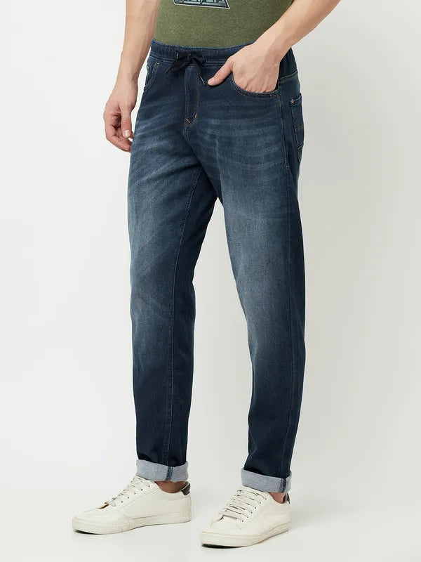 Octave Men Blue Heavy Fade Stretchable Jeans