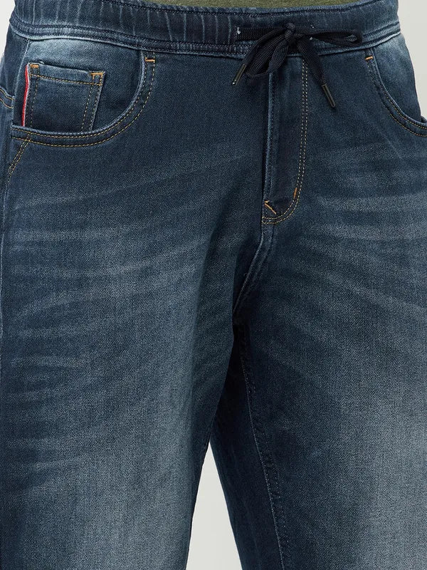 Octave Men Blue Heavy Fade Stretchable Jeans