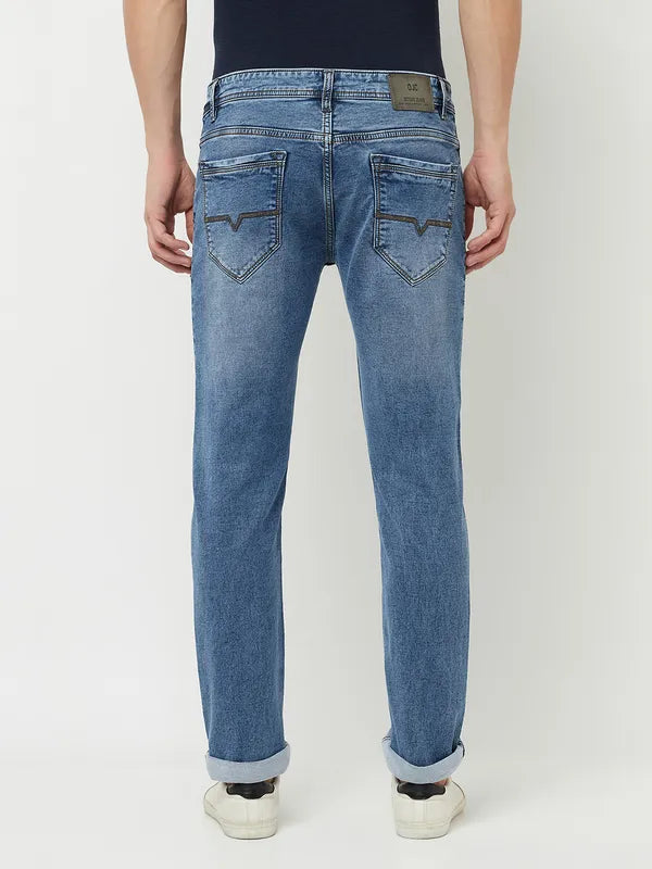 Octave Men Blue Slash Knee Stretchable Jeans