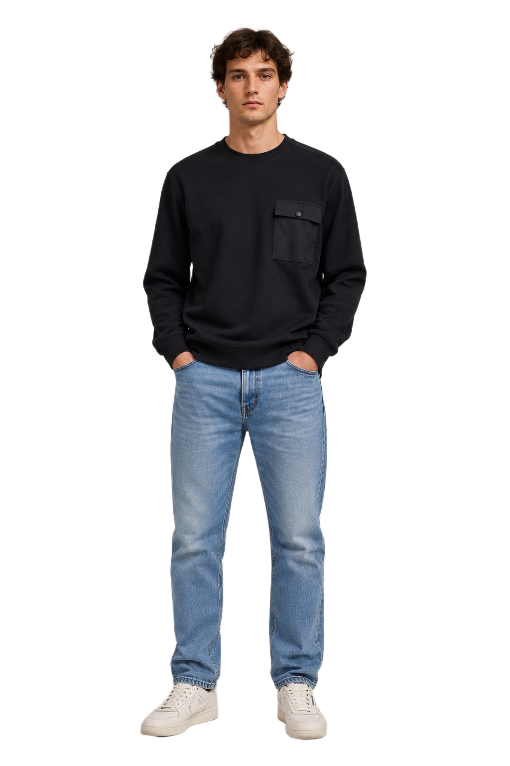 Men’s Ice Blue Denim Regular Fit Jeans | Mid-Rise Five-Pocket Washed Casual Jeans