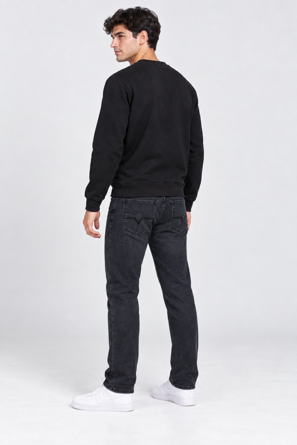Men’s Regular Fit Charcoal Denim Jeans – Classic Dark Wash Jeans
