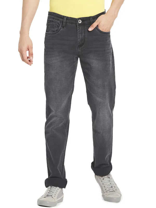 Octave Men Grey Light Fade Cotton Jeans
