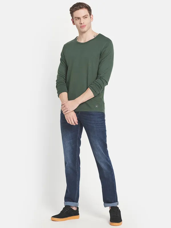 Men Blue Light Fade Stretchable Jeans