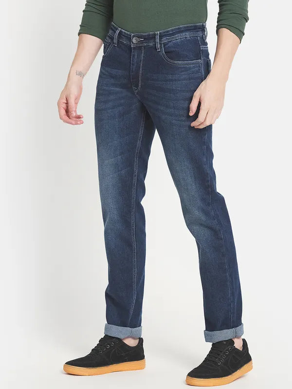 Men Blue Light Fade Stretchable Jeans