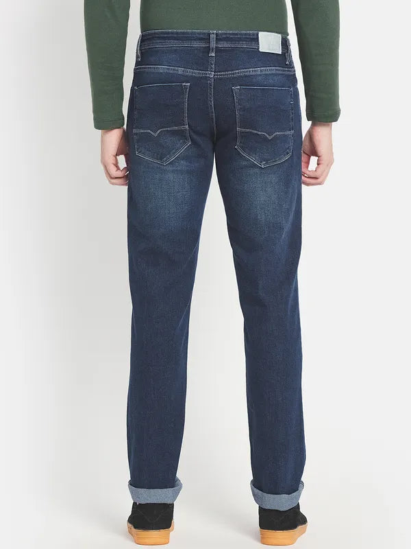 Men Blue Light Fade Stretchable Jeans