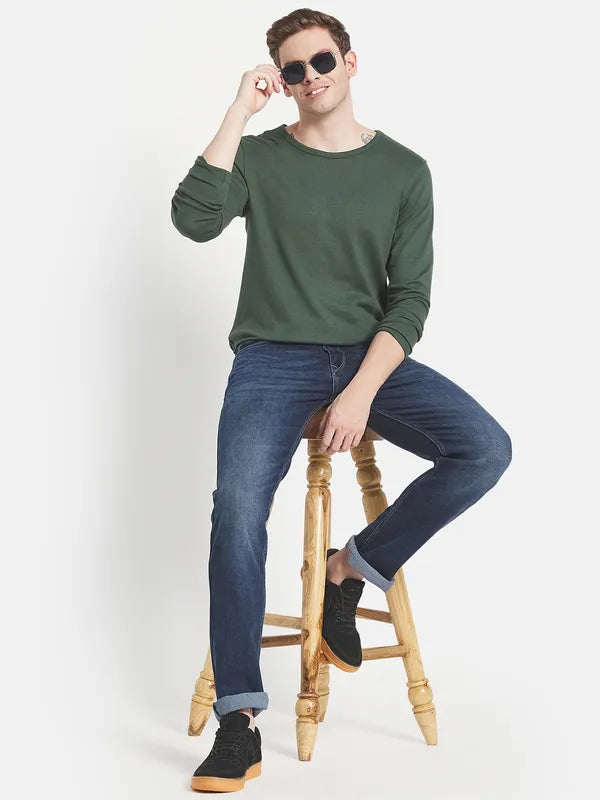 Men Blue Light Fade Stretchable Jeans