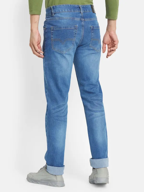 Octave Men Blue Straight Fit Stretchable Jeans