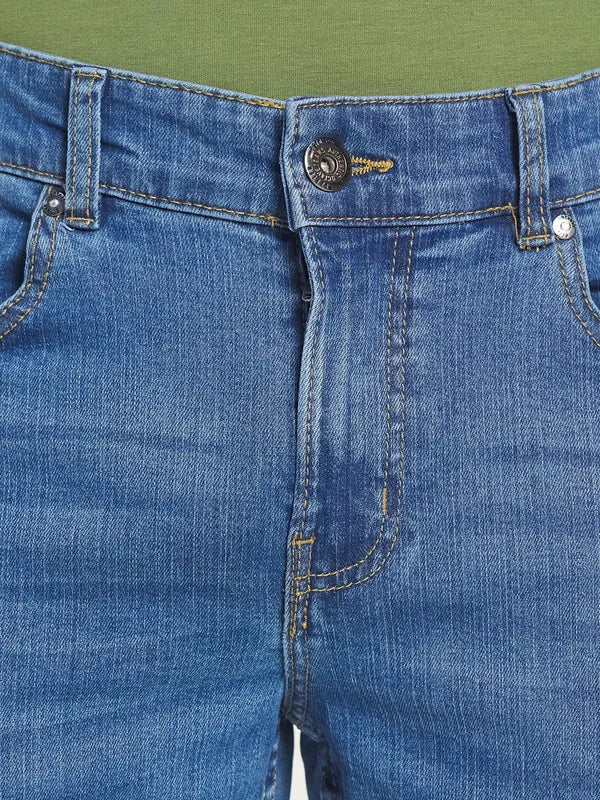 Octave Men Blue Straight Fit Stretchable Jeans