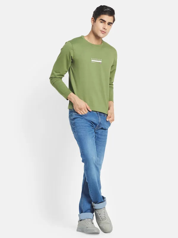 Octave Men Blue Straight Fit Stretchable Jeans