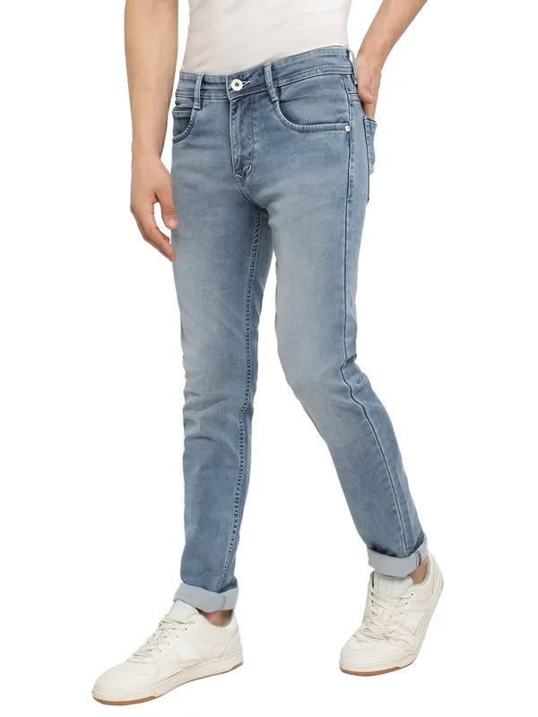 Octave Men Blue Low Distress Stretchable Jeans