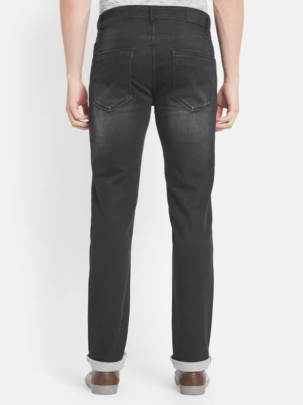 Men Grey Low Distress Stretchable Jeans