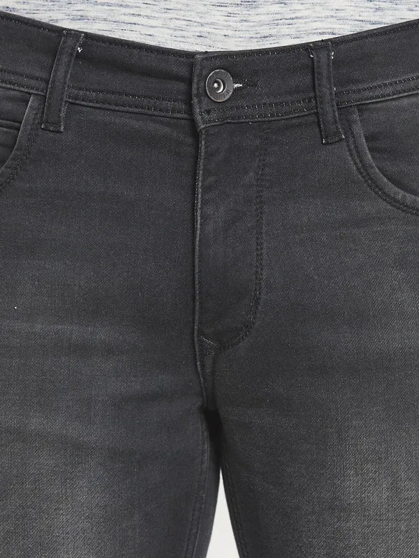 Men Grey Low Distress Stretchable Jeans