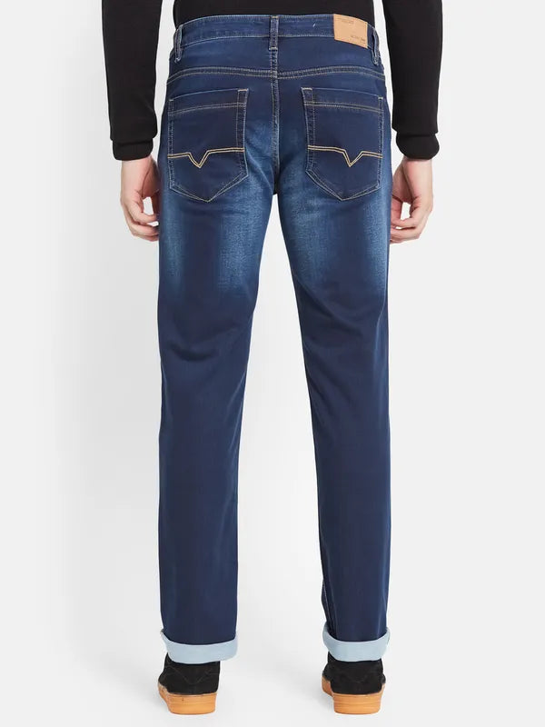 Men Blue Heavy Fade Stretchable Jeans