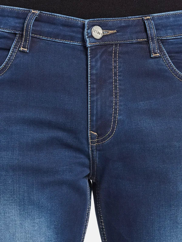 Men Blue Heavy Fade Stretchable Jeans
