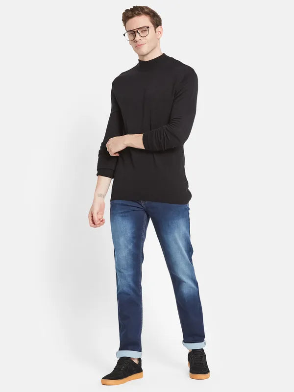 Men Blue Heavy Fade Stretchable Jeans