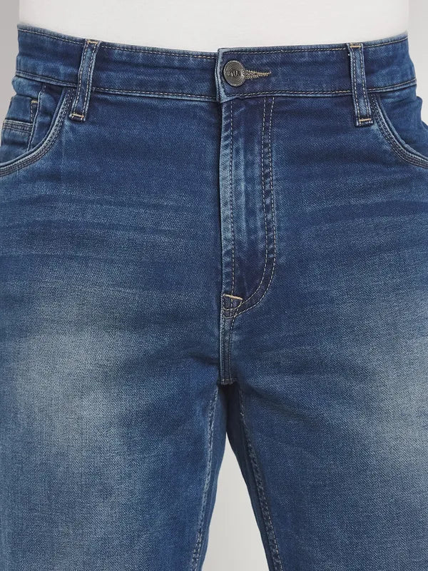 Men Blue Light Fade Stretchable Jeans
