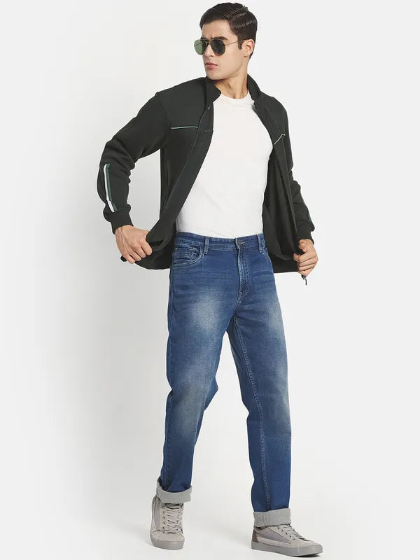 Men Blue Light Fade Stretchable Jeans
