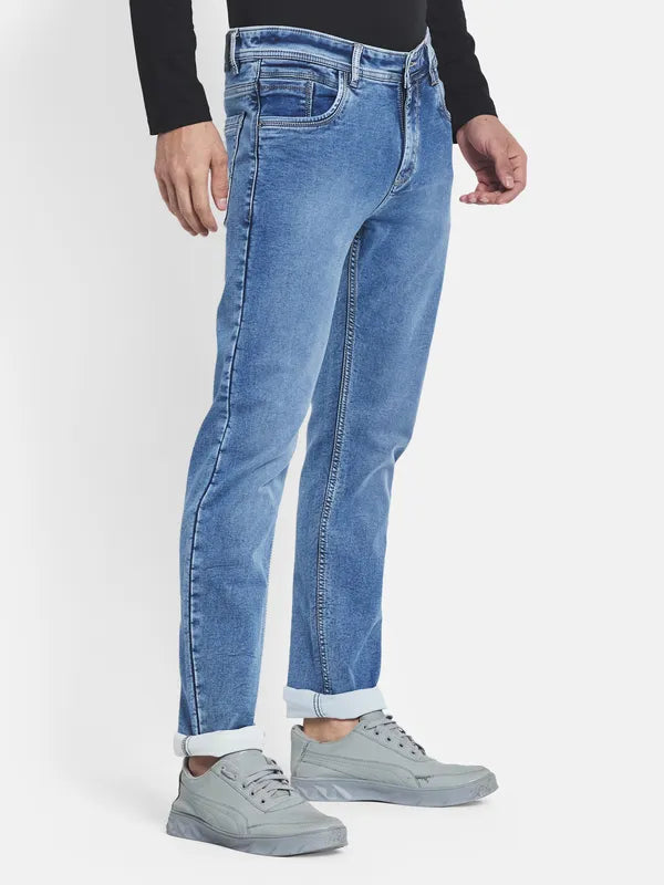 Men Blue Stretchable Mid-Rise Jeans