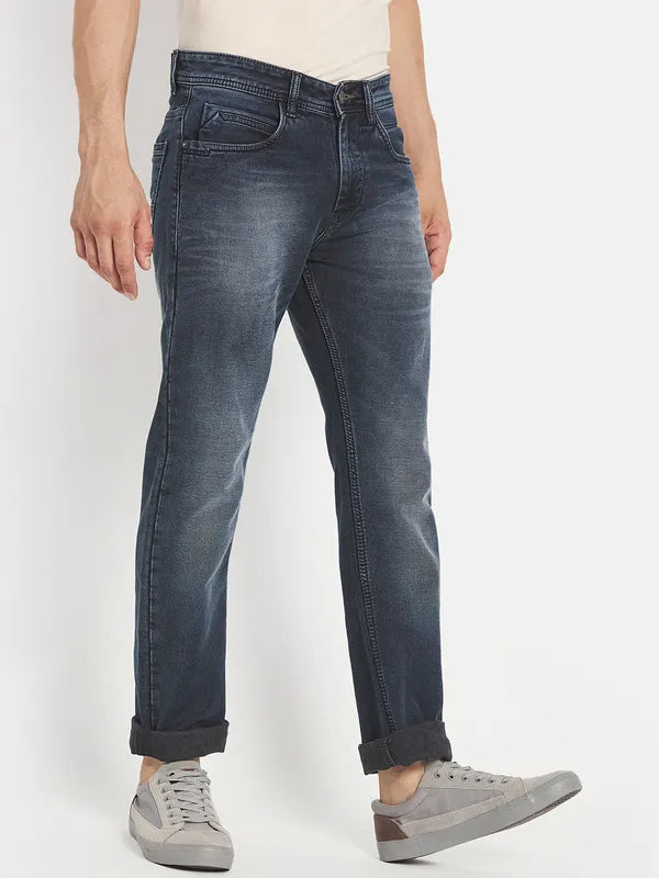 Men Grey Light Fade Stretchable Jeans