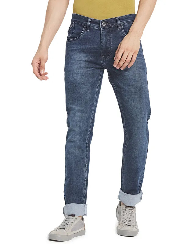 Octave Men Blue Slim Fit Light Fade Solid Jeans