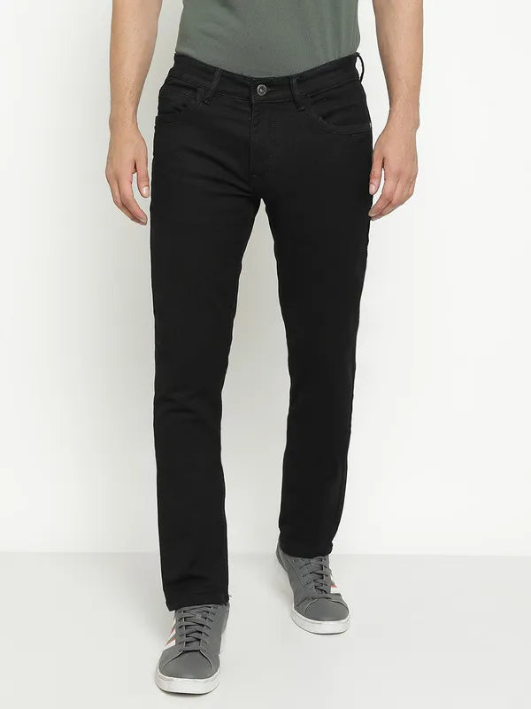 Octave Men Mid-Rise Dark Shade No Fade Clean Look Stretchable Jeans